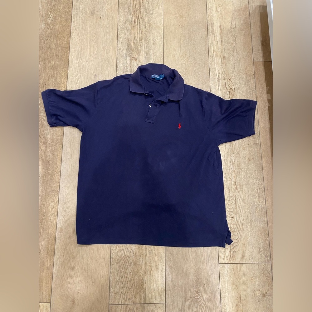 Polo Ralph Lauren Men's XLT Tall Blue Cotton Polo Shirt Pony Logo 100% Cotton
